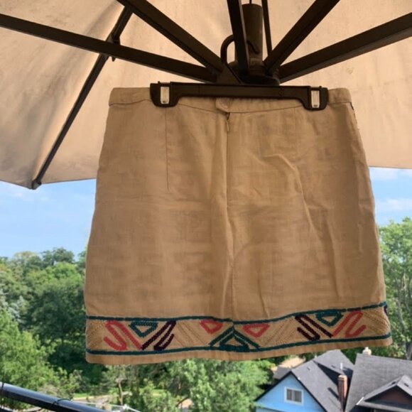 Linen & Cotton embroidered summer skirt size S - Picture 5 of 6